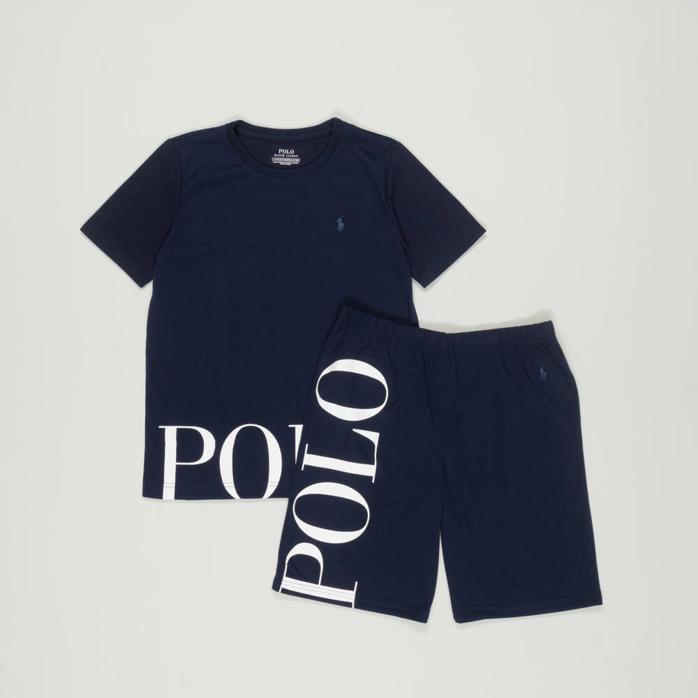 Ralph Lauren-Preloved Boys Navy Blue Jersey Pyjamas (12-13 years) | Childrensalon Outlet