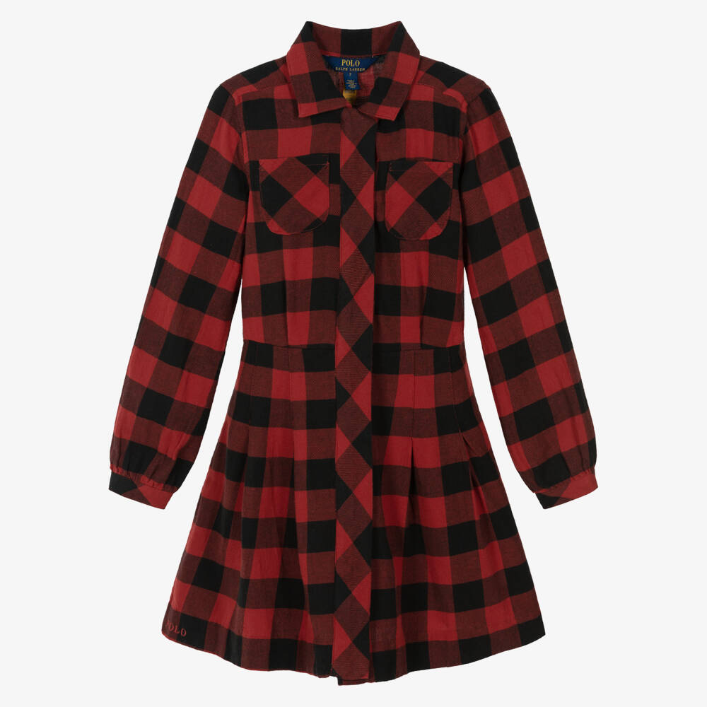 Ralph Lauren-Red And Black Check Dress | Childrensalon Outlet