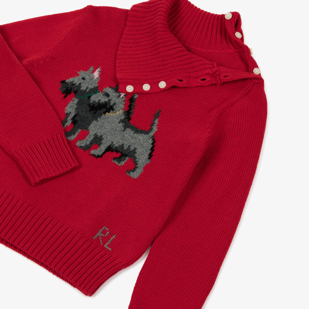 Ralph Lauren-Red Scotish Dogs Sweater | Childrensalon Outlet