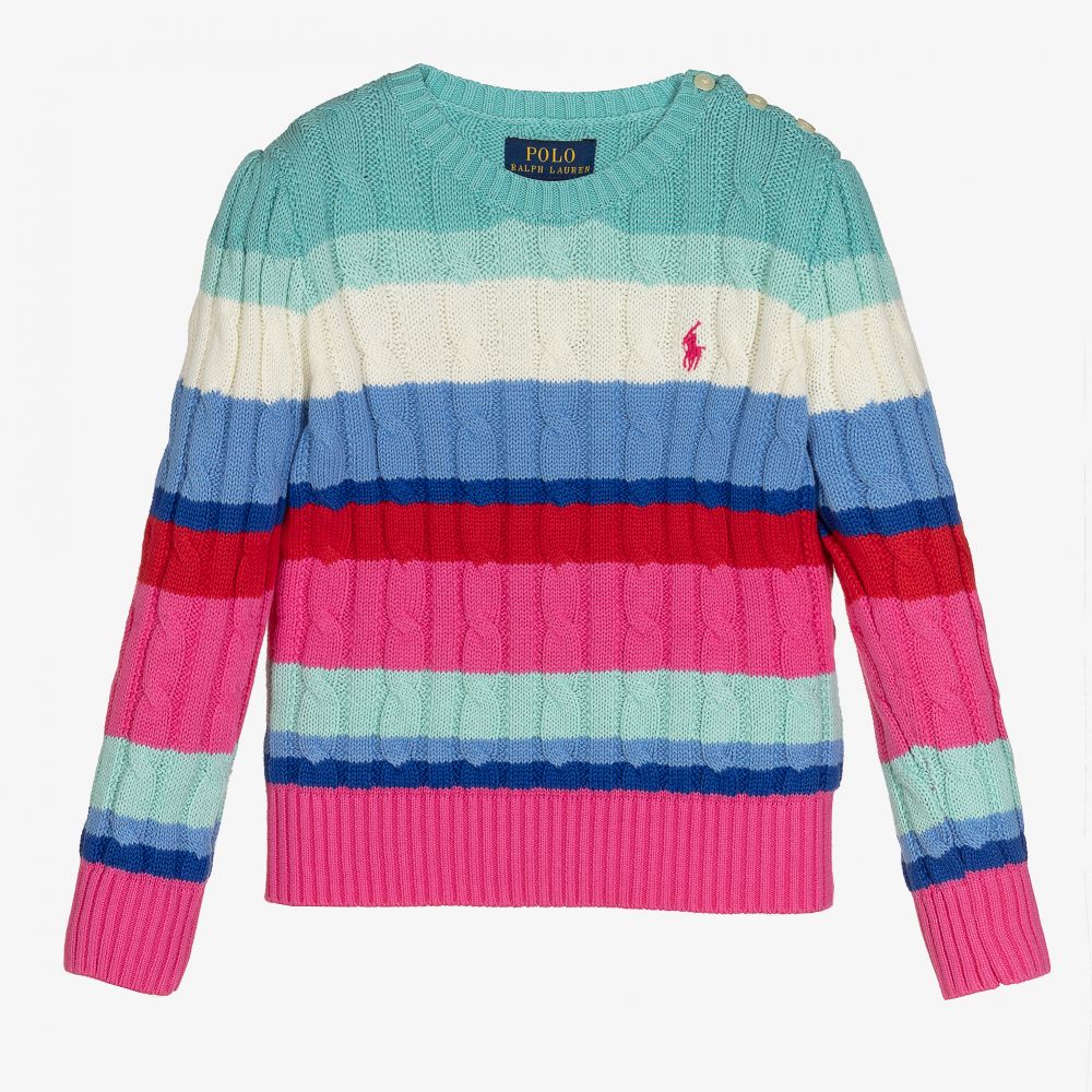 Polo Ralph Lauren - Striped Cable Knit Sweater | Childrensalon Outlet