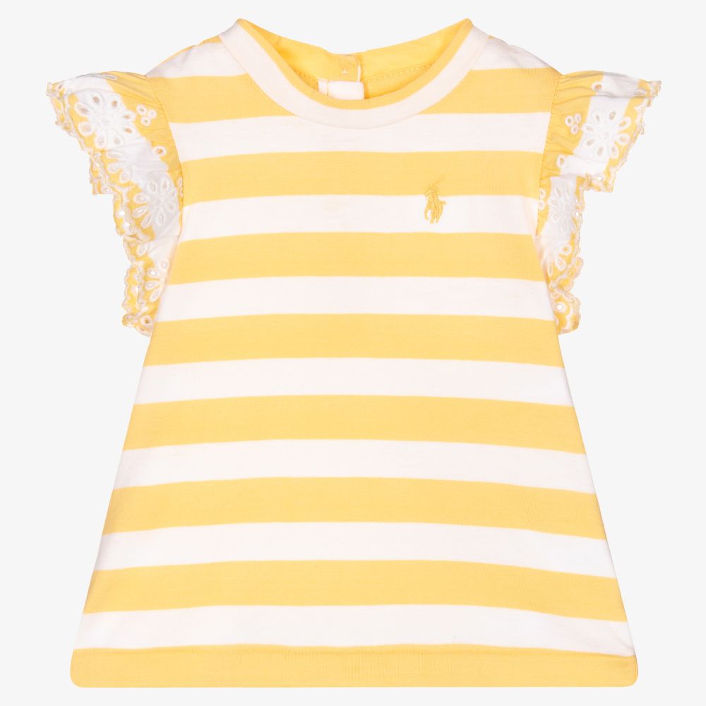 Ralph Lauren - Striped Cotton Baby T-Shirt | Childrensalon