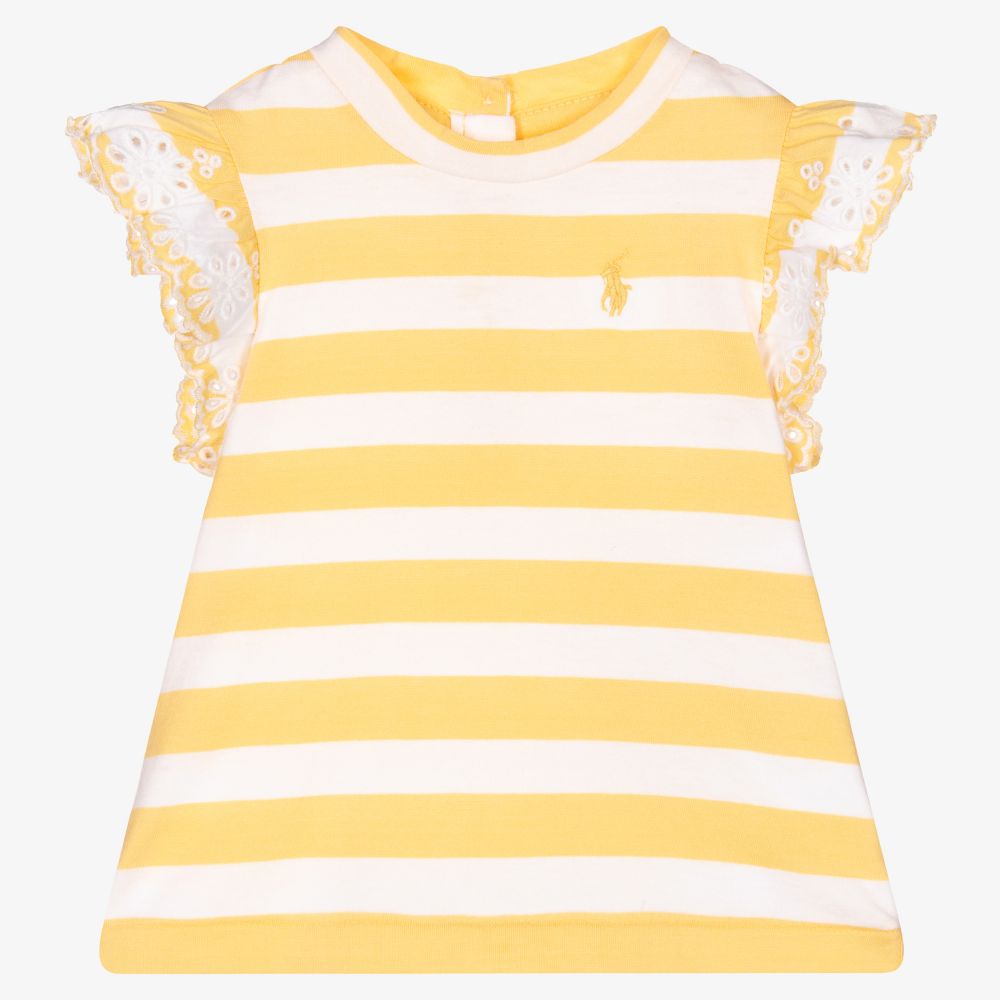 Ralph Lauren-Striped Cotton Baby T-Shirt | Childrensalon Outlet