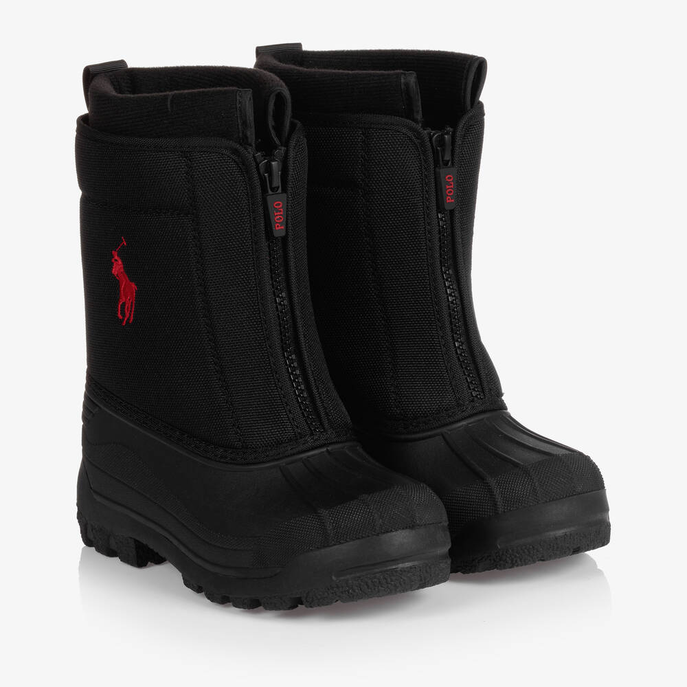 Polo Ralph Lauren - Schwarze Teen Zipper-Winterstiefel | Childrensalon