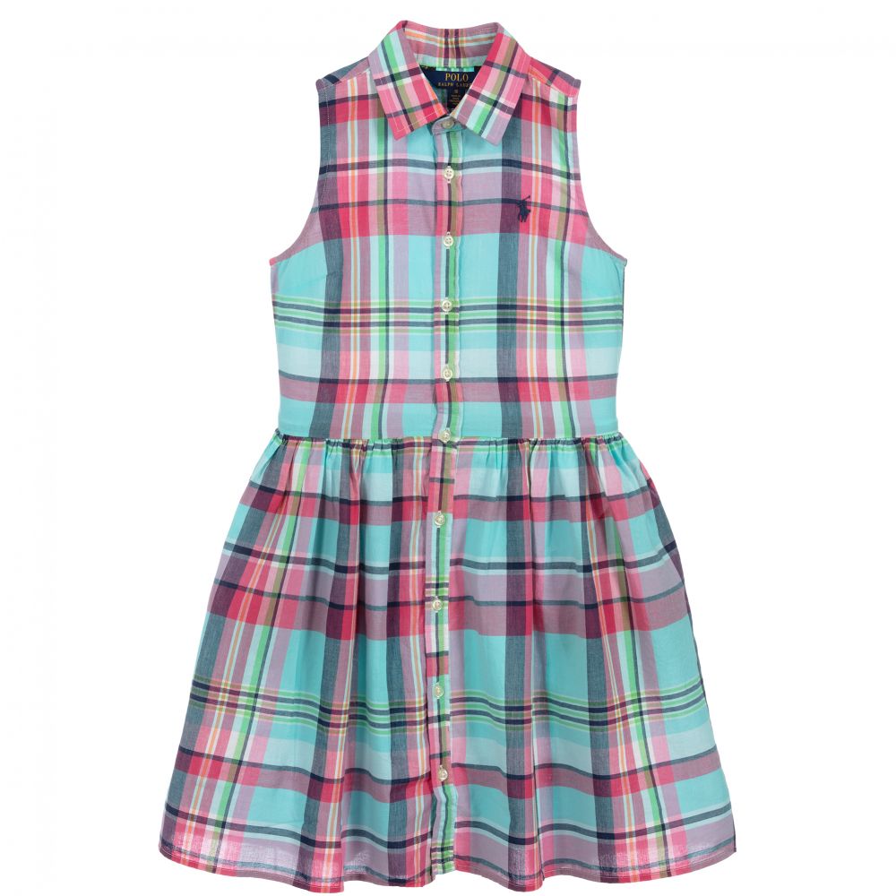 Polo Ralph Lauren - Teen Blue Checked Dress | Childrensalon Outlet