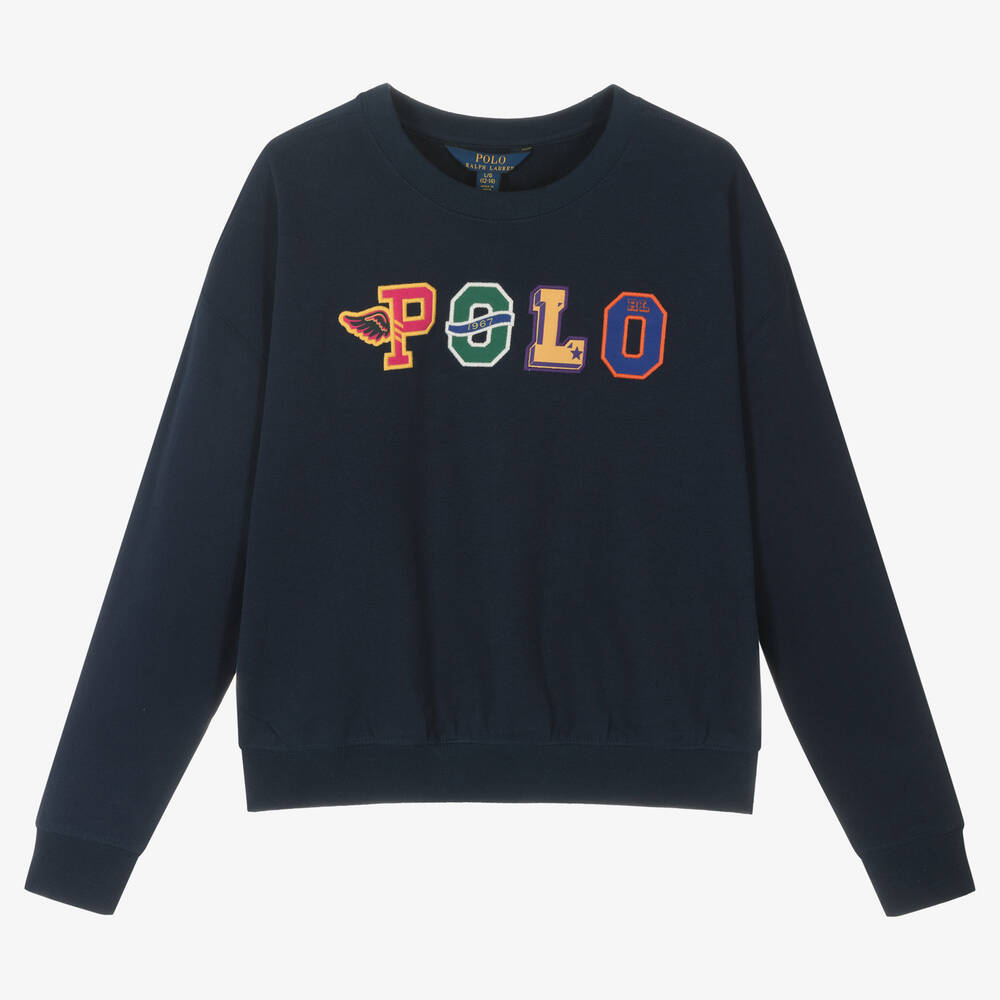 Polo Ralph Lauren - Sweat bleu Polo Ado | Childrensalon