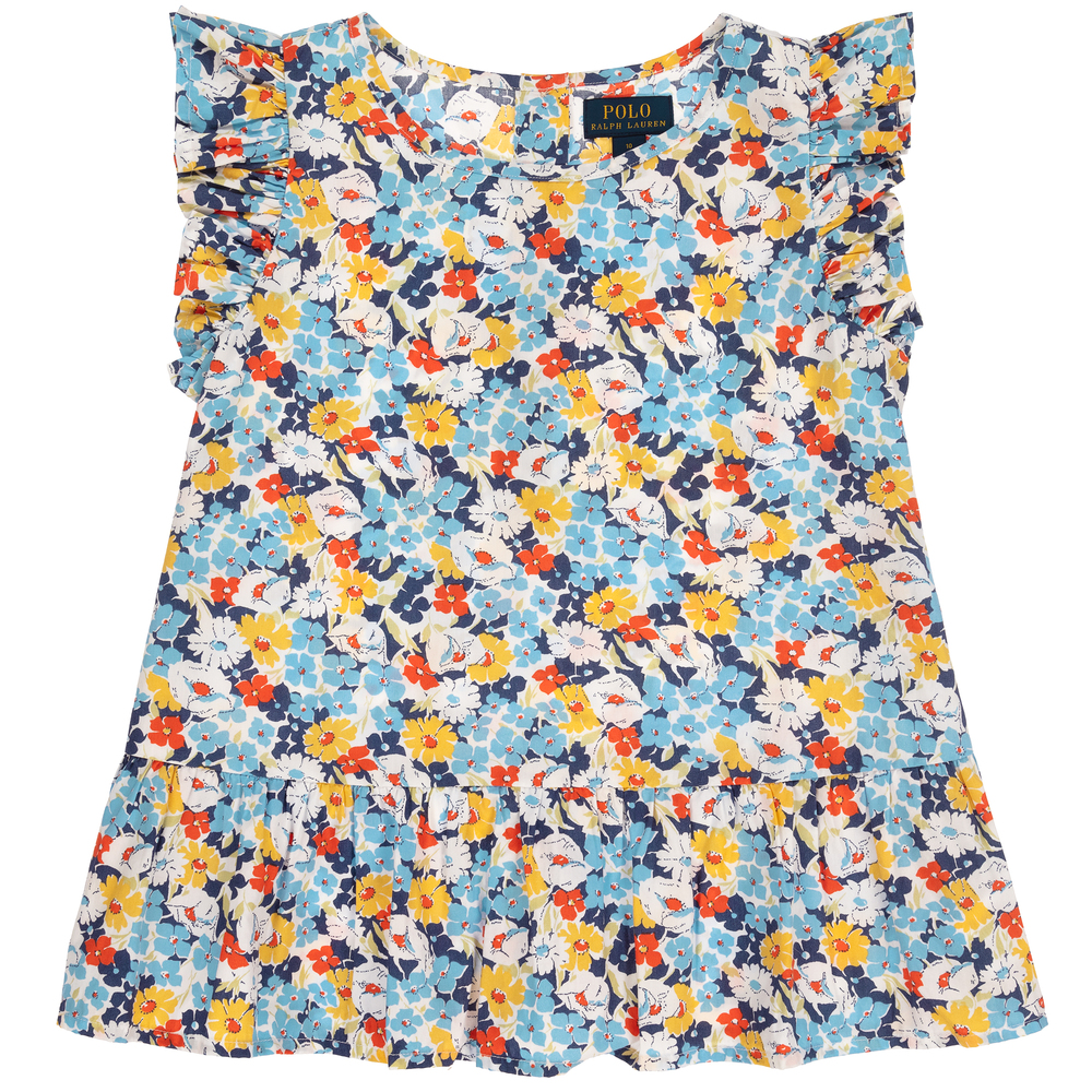 Polo Ralph Lauren-Teen Blue & Yellow Floral Top | Childrensalon Outlet