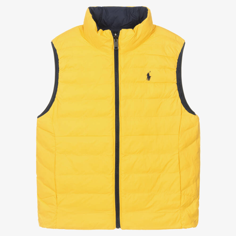 Ralph Lauren-Teen Blue & Yellow P-Layer 2 Reversible Gilet | Childrensalon Outlet