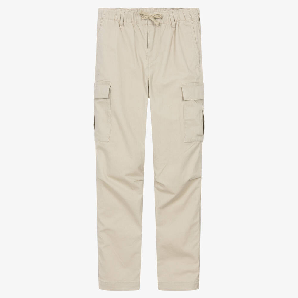 Ralph Lauren - Teen Boys Beige Cotton Cargo Trousers | Childrensalon