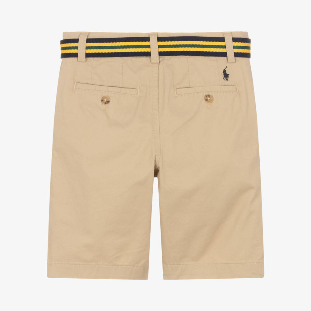 Ralph Lauren- Teen Boys Beige Cotton Chino Shorts | Childrensalon Outlet