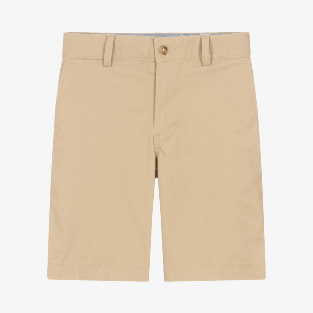 Ralph Lauren- Teen Boys Beige Cotton Chino Shorts | Childrensalon Outlet