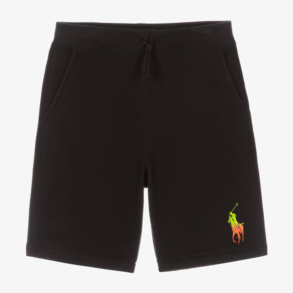 Polo Ralph Lauren - Teen Boys Black Big Pony Jersey Shorts | Childrensalon