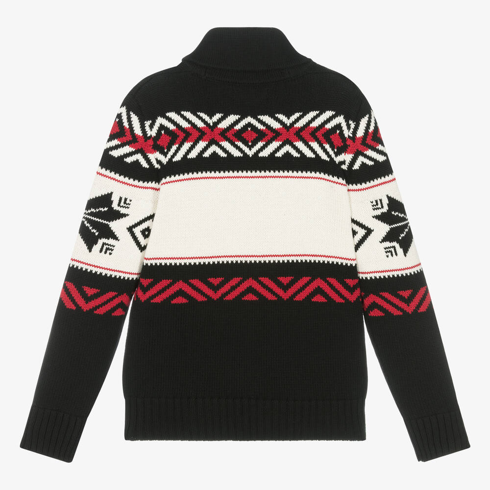 Ralph Lauren-Teen Boys Black Knitted Cotton Sweater | Childrensalon Outlet
