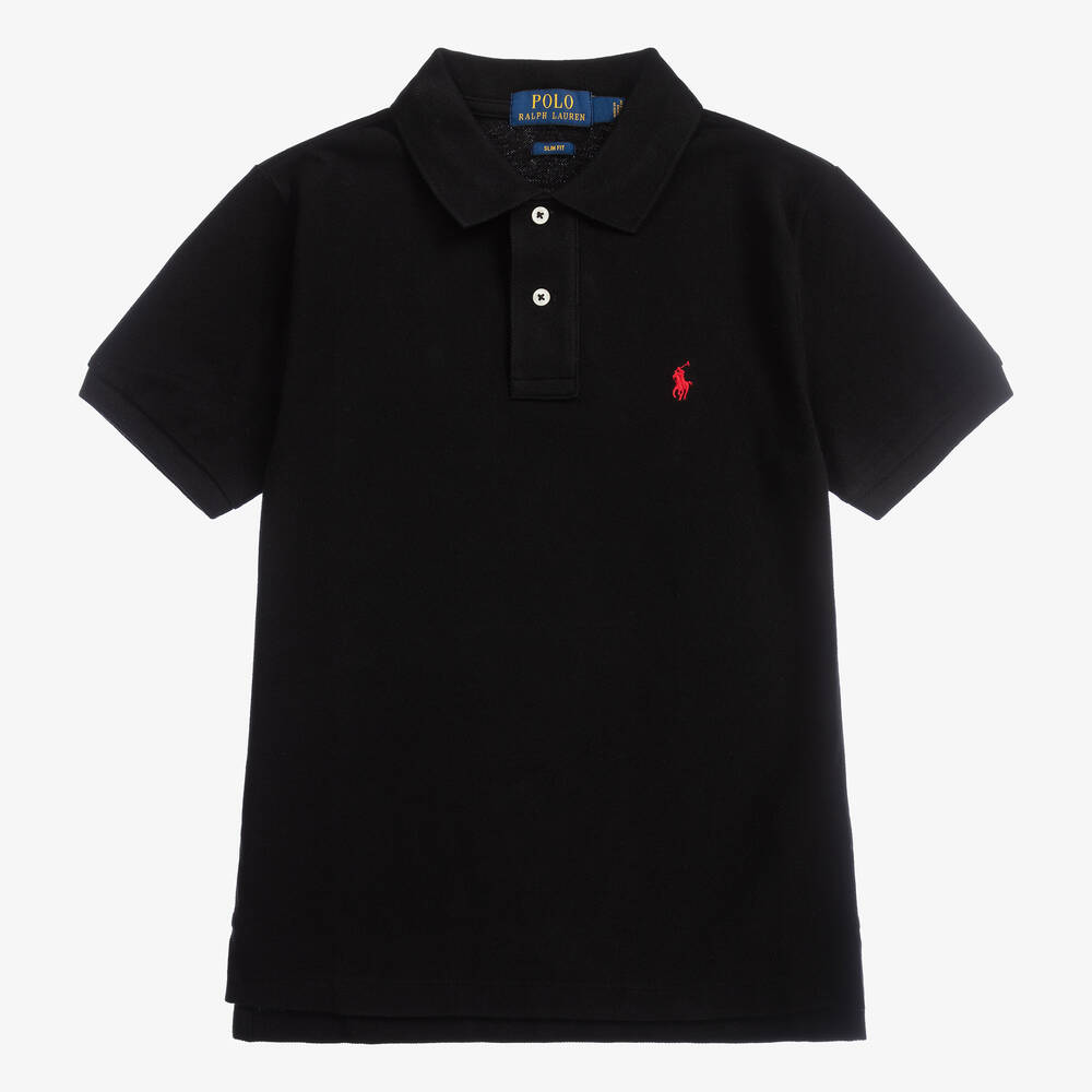 Polo Ralph Lauren - Teen Boys Black Logo Polo Shirt | Childrensalon
