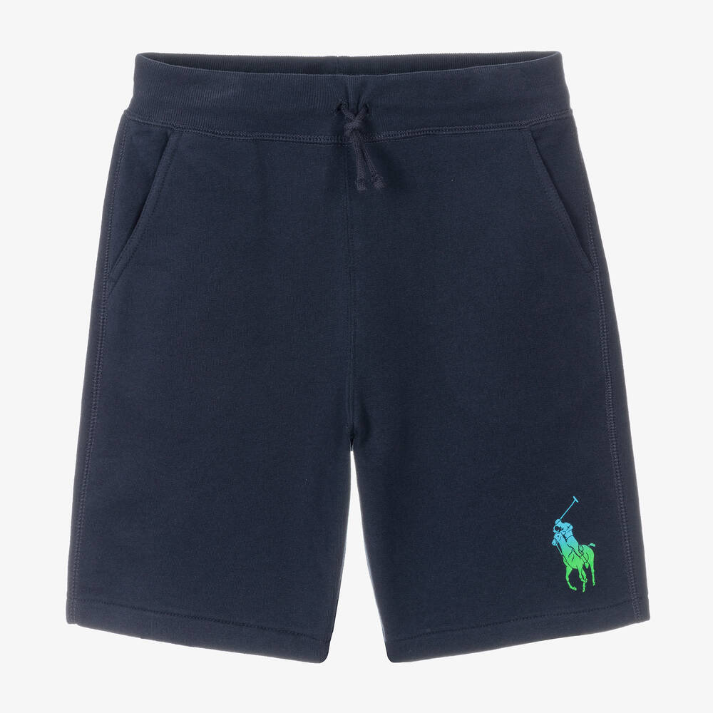 Polo Ralph Lauren - Teen Boys Blue Big Pony Jersey Shorts | Childrensalon