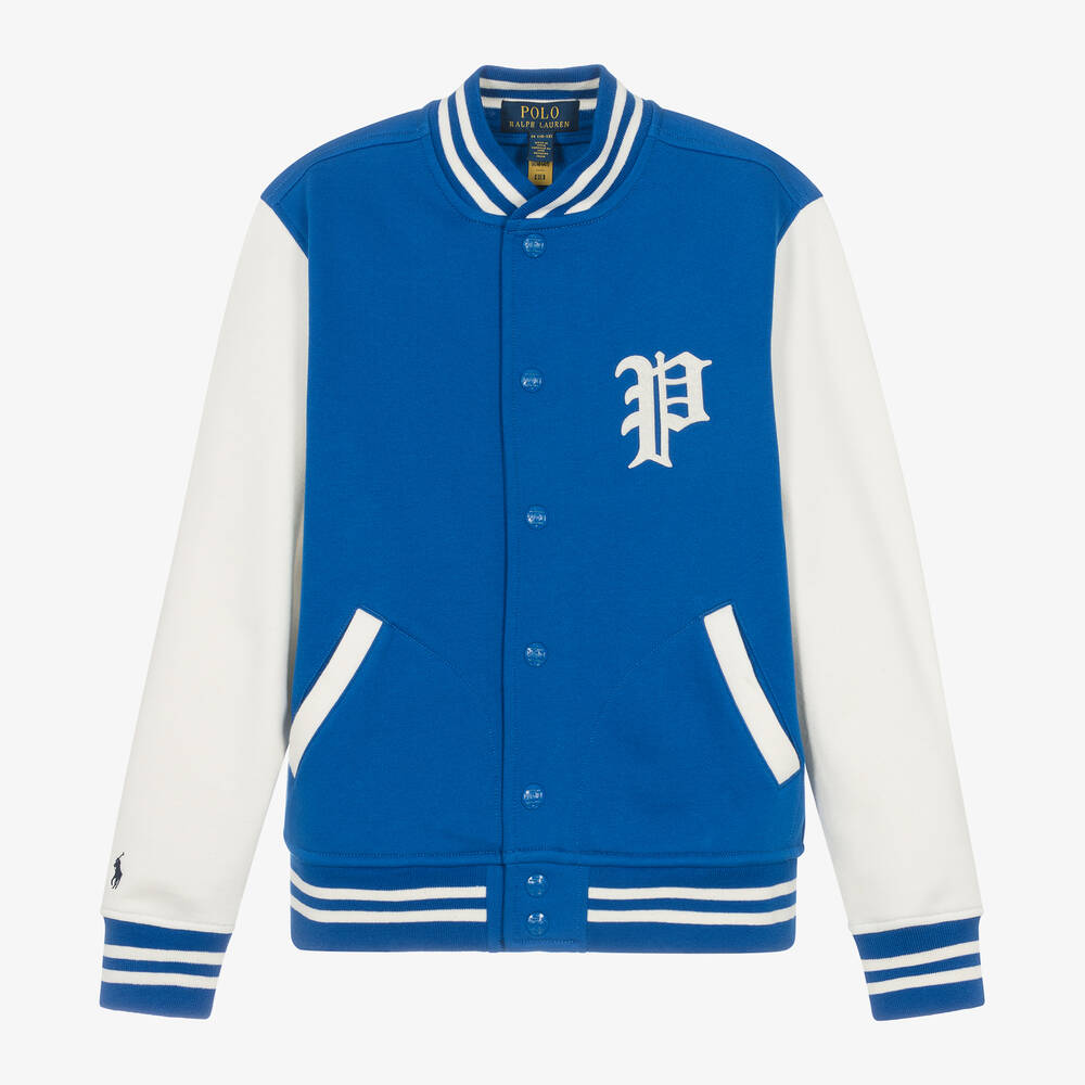Ralph Lauren-Teen Boys Blue Cotton Baseball Jacket | Childrensalon Outlet