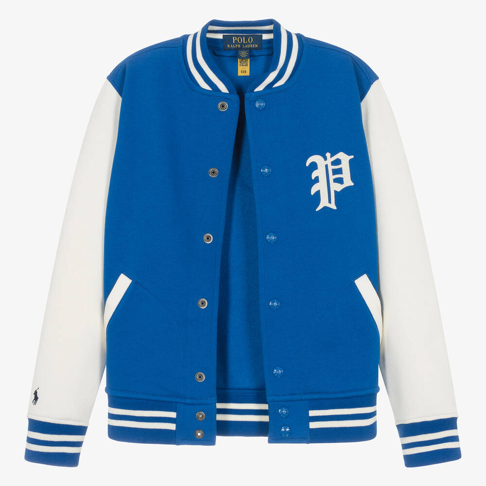 Ralph Lauren Teen Boys Blue Cotton Baseball Jacket