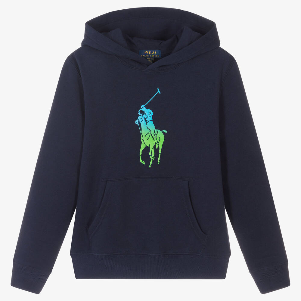 Polo Ralph Lauren - Sweat à capuche bleu Big Pony ado | Childrensalon