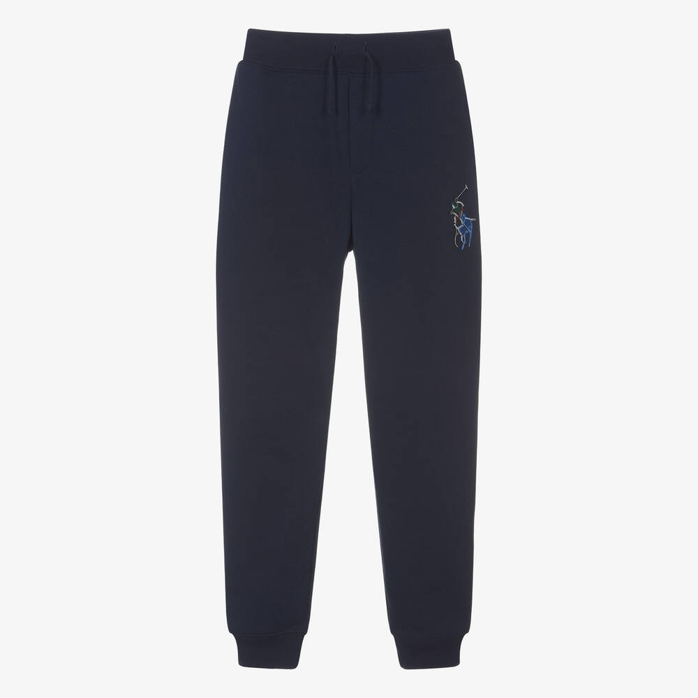 Teen Boys Blue Cotton Big Pony Joggers