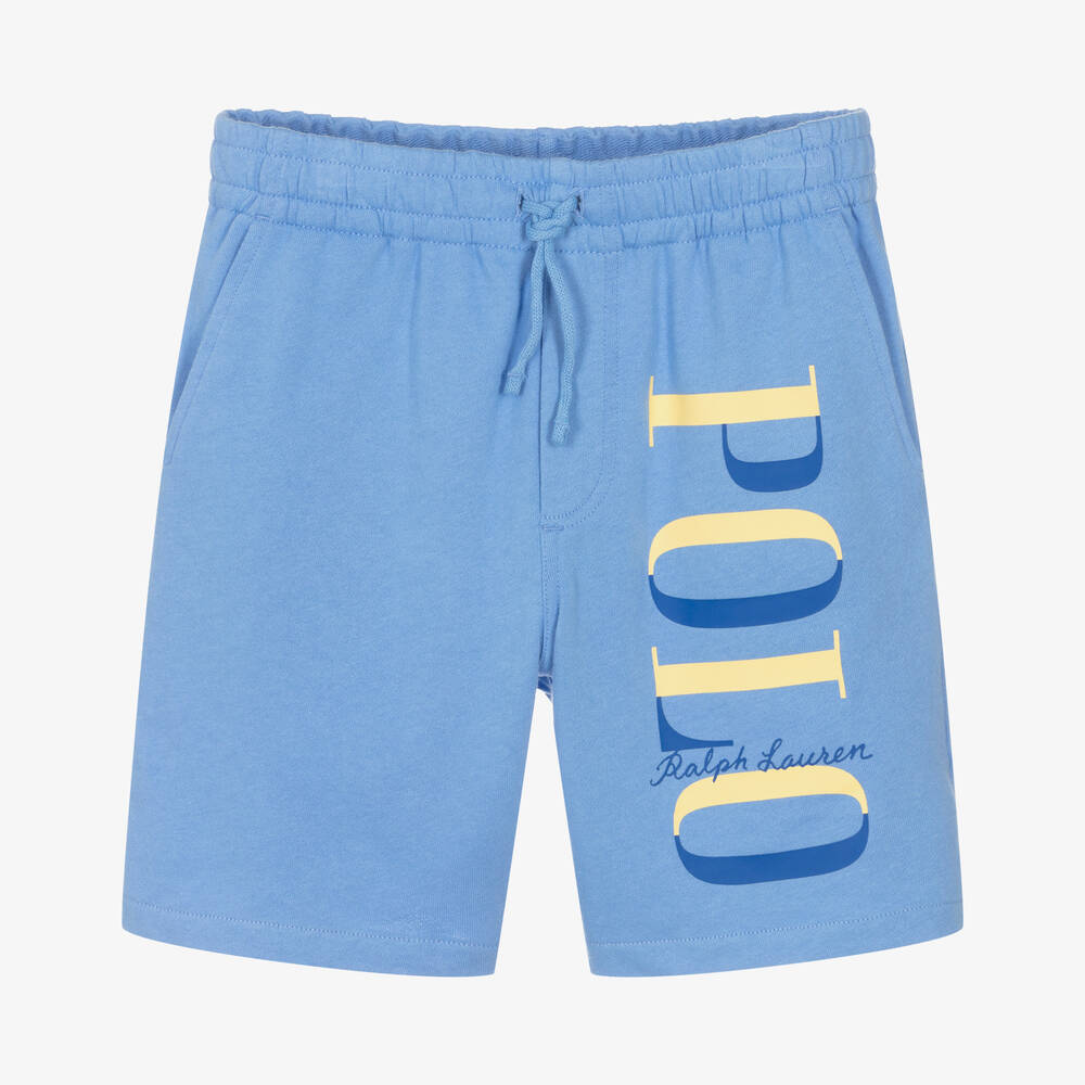 Polo Ralph Lauren - Teen Boys Blue Cotton Logo Shorts | Childrensalon
