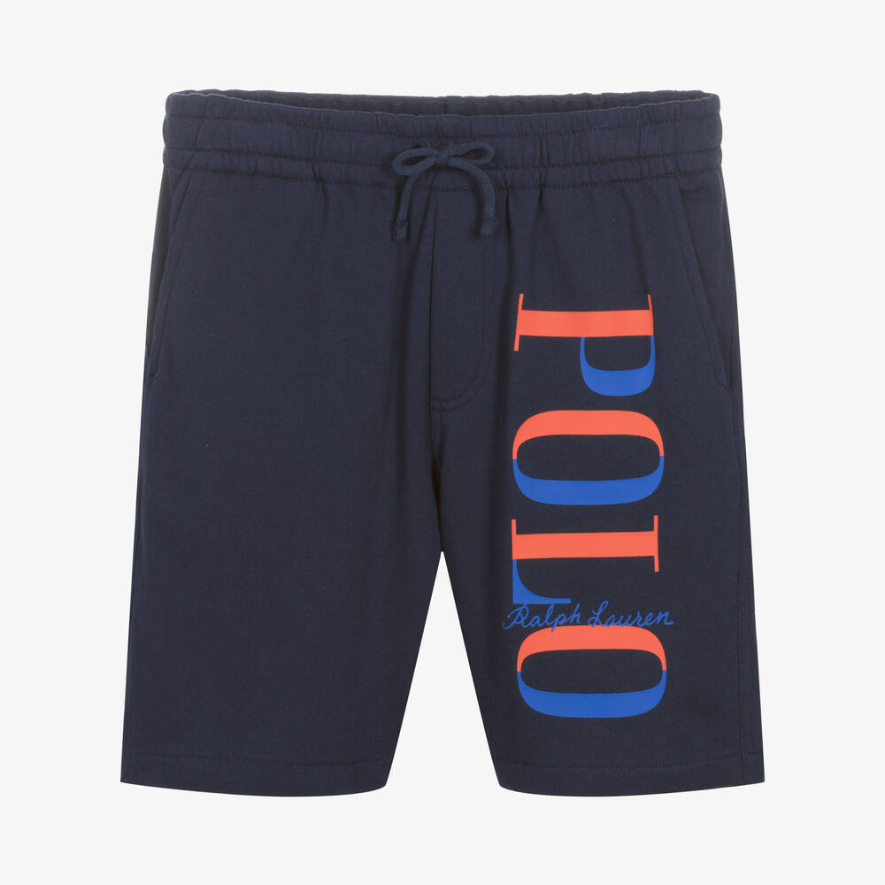 Polo Ralph Lauren - Short bleu en coton ado garçon | Childrensalon