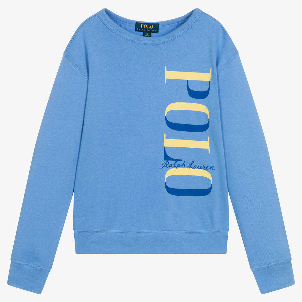 Polo Ralph Lauren - سويتشيرت تينز ولادي قطن لون أزرق | Childrensalon