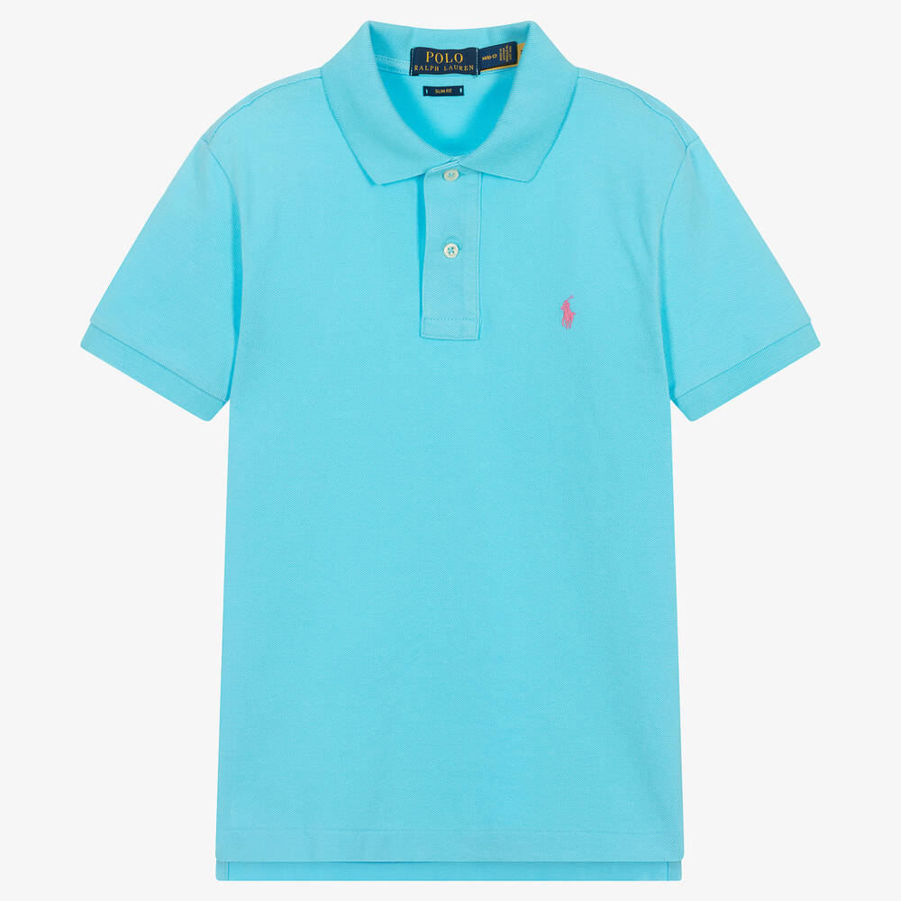 Polo Ralph Lauren - Polo bleu en coton ado garçon | Childrensalon