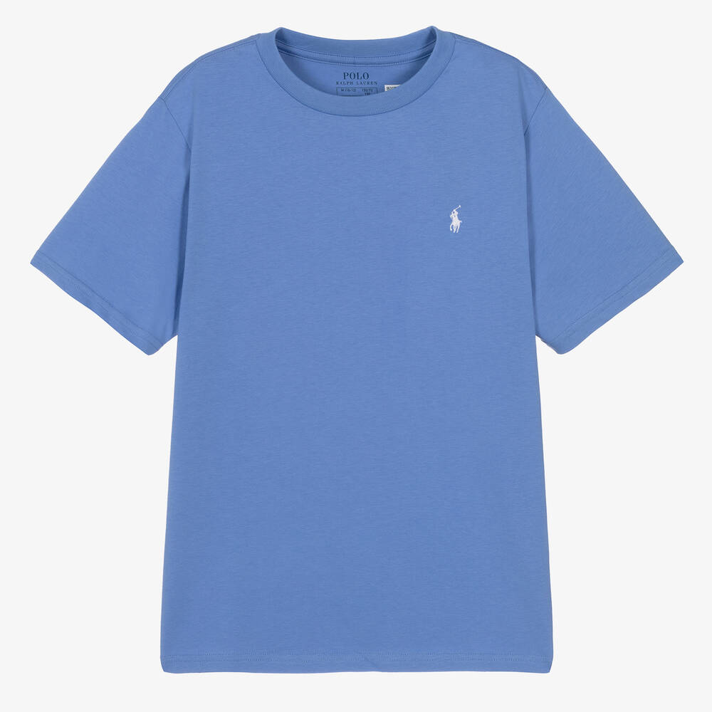 Ralph Lauren-Teen Boys Blue Cotton Polo T-Shirt | Childrensalon Outlet