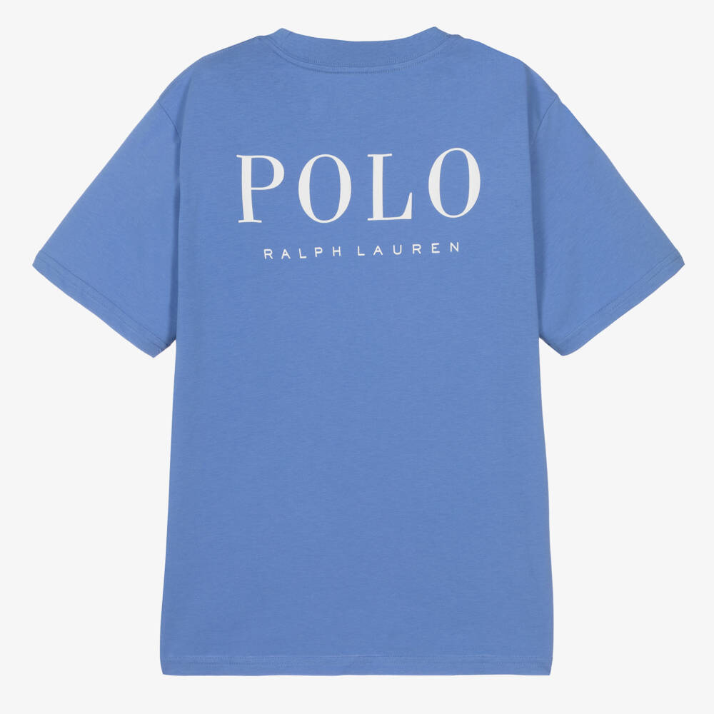 Ralph Lauren-Teen Boys Blue Cotton Polo T-Shirt | Childrensalon Outlet