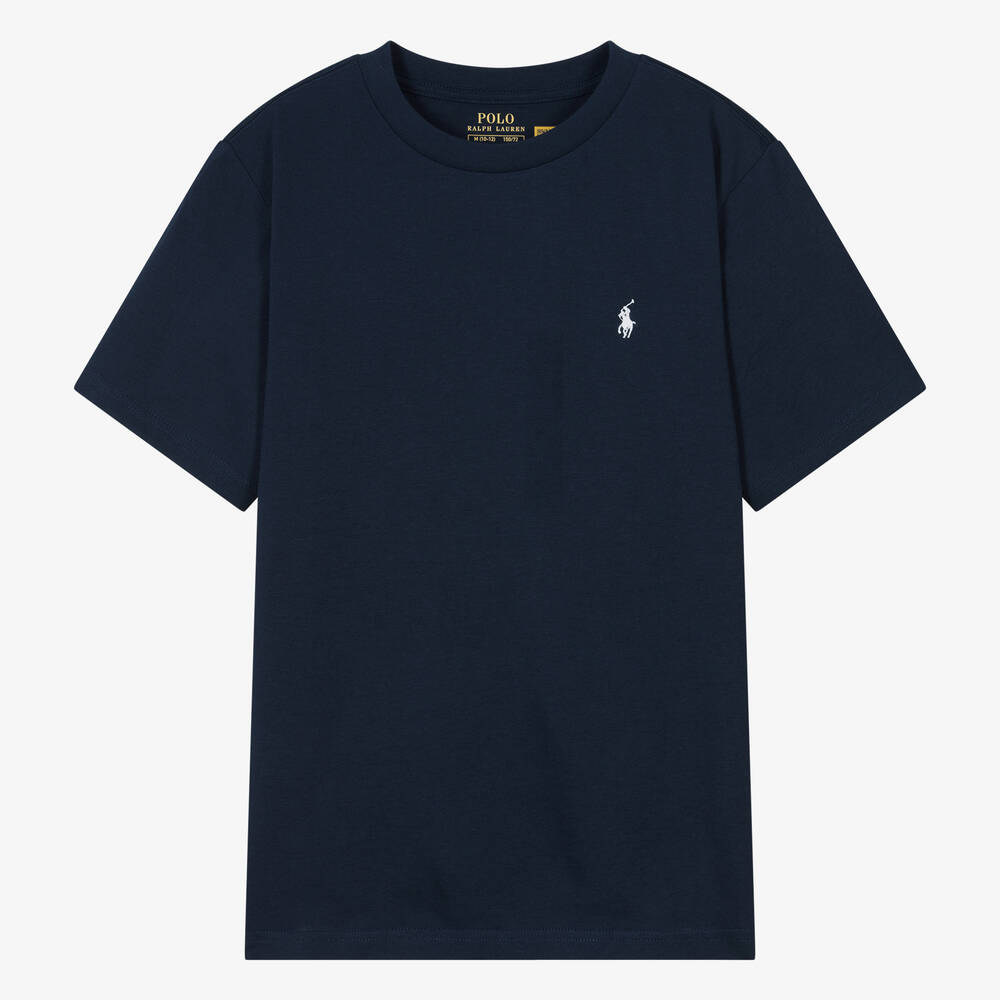 Ralph Lauren Teen Boys Blue Embroidered Pony T Shirt Childrensalon Outlet