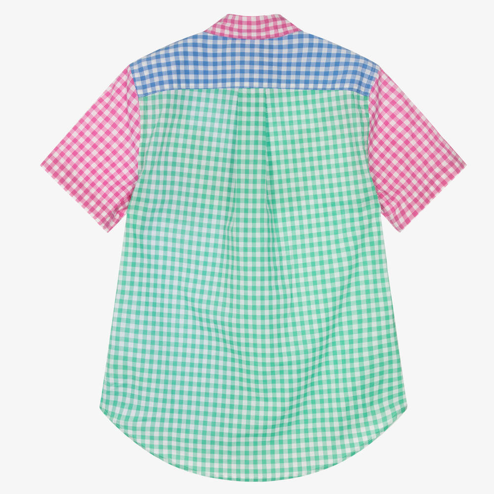 Polo Ralph Lauren-Teen Boys Blue & Green Gingham Shirt | Childrensalon Outlet