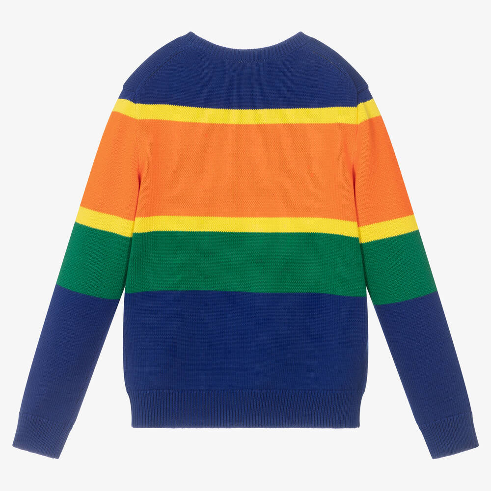 Polo Ralph Lauren-Teen Boys Blue Knitted Logo Sweater | Childrensalon Outlet