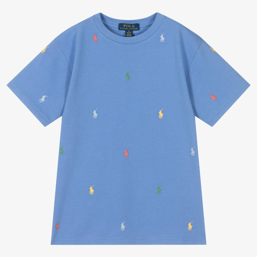 Polo Ralph Lauren - Голубая футболка для мальчиков-подростков | Childrensalon