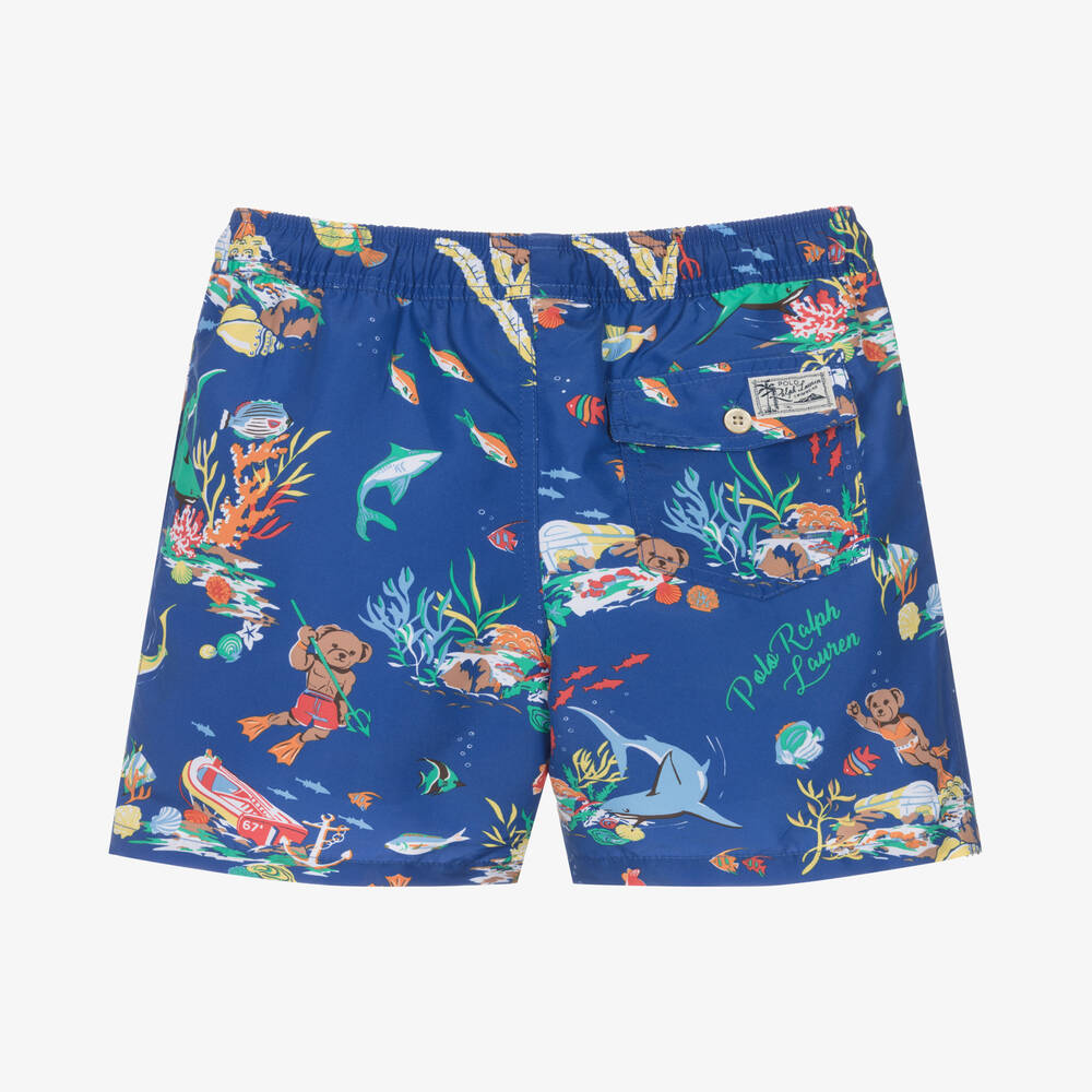 Ralph Lauren Teen Boys Blue Polo Bear Swim Shorts Childrensalon Outlet