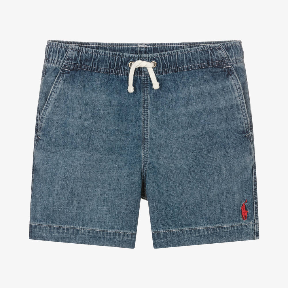Polo Ralph Lauren - Teen Boys Blue Pull-On Denim Shorts | Childrensalon