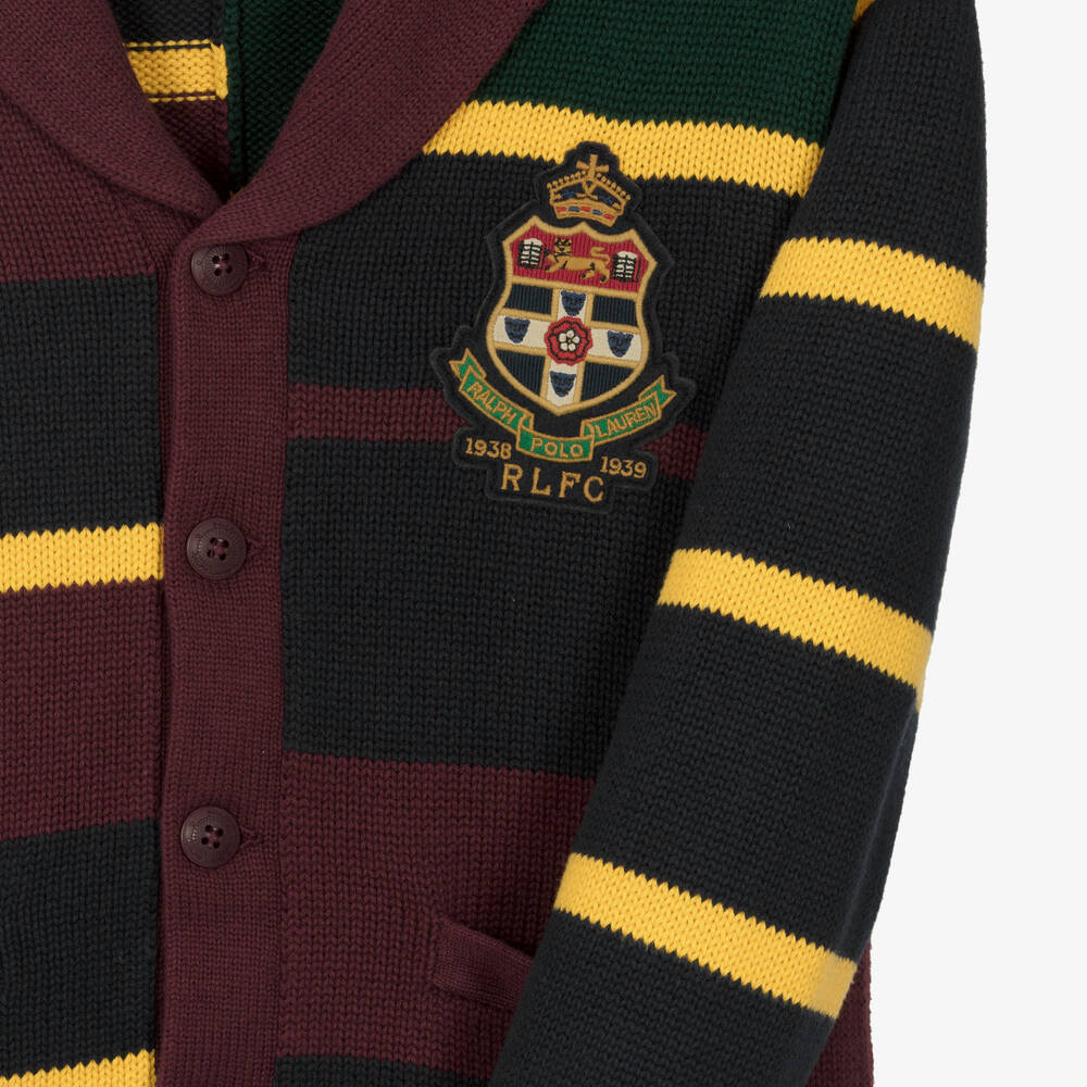 Ralph Lauren-Teen Boys Blue & Red Cotton Cardigan | Childrensalon Outlet
