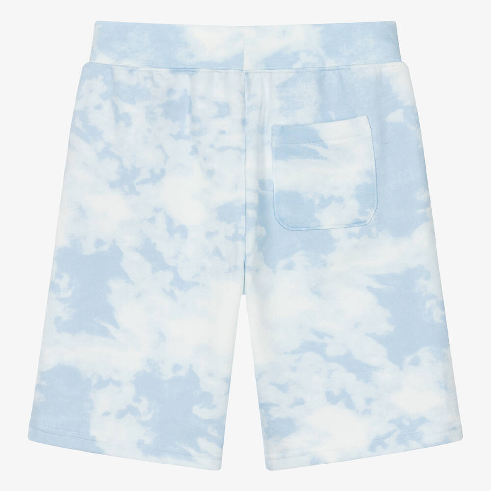 Blue tie dye shorts discount
