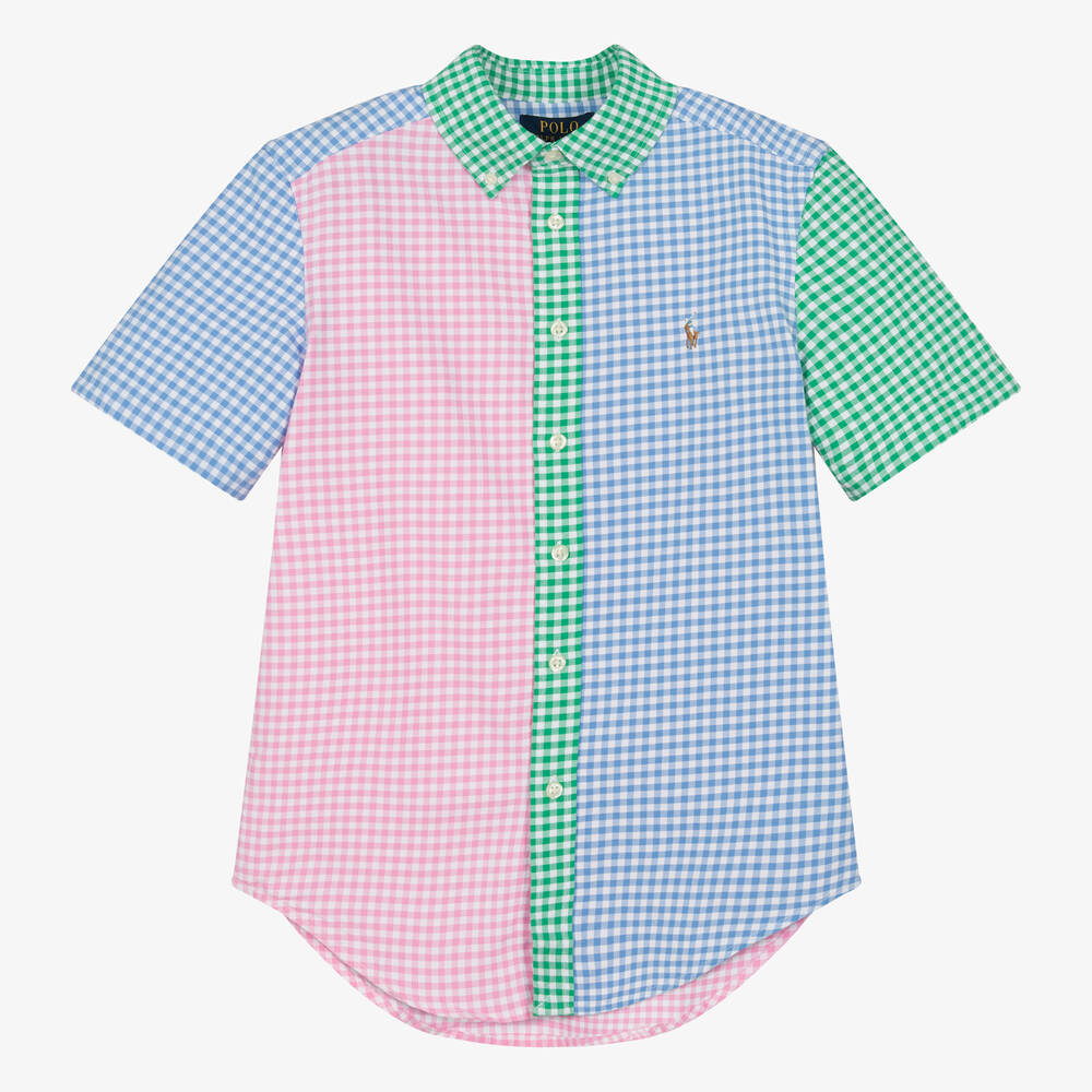 Ralph Lauren-Teen Boys Colourblock Gingham Cotton Shirt | Childrensalon Outlet