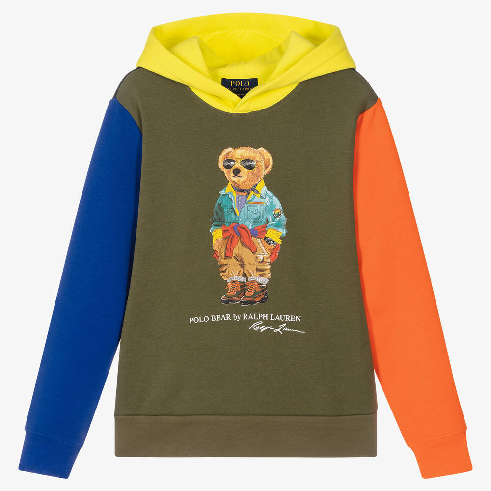 Polo Ralph Lauren - توب هودي تينز ولادي قطن جيرسي بألوان بلوك | Childrensalon