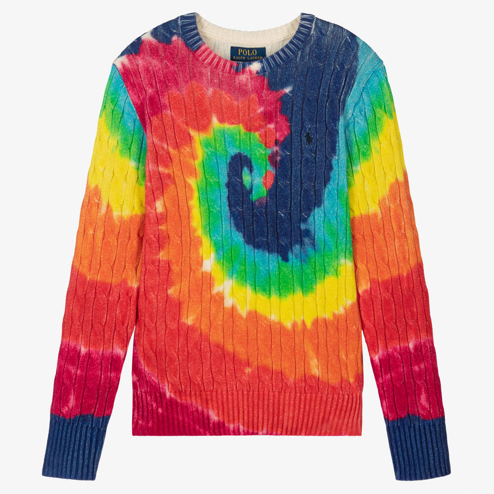 Ralph Lauren - Teen Boys Colourful Tie-Dye Jumper | Childrensalon