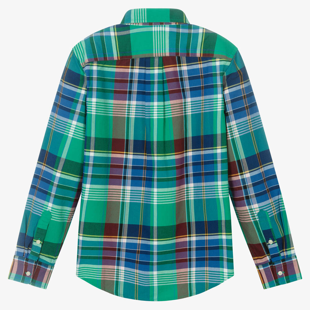 Polo ralph lauren blue & green plaid shirt clearance
