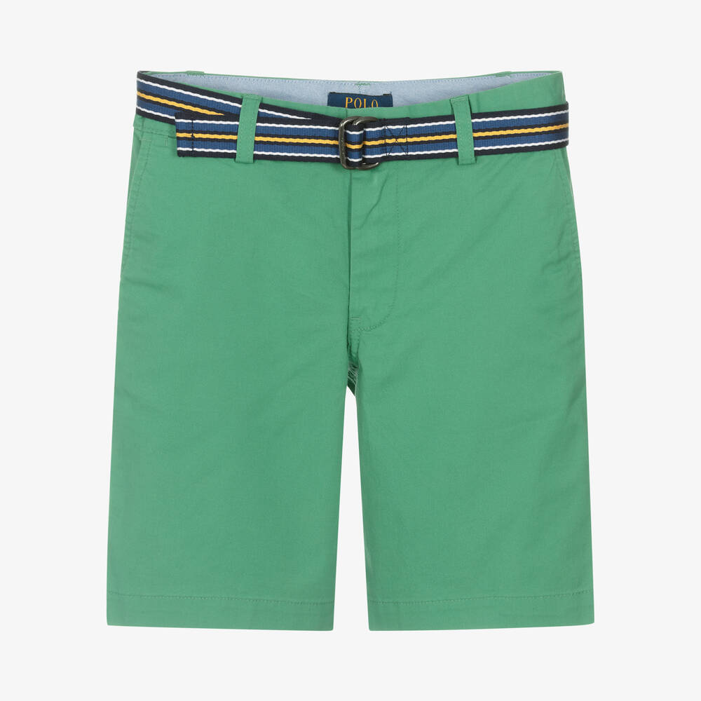 Ralph Lauren - Teen Boys Green Chino Shorts | Childrensalon