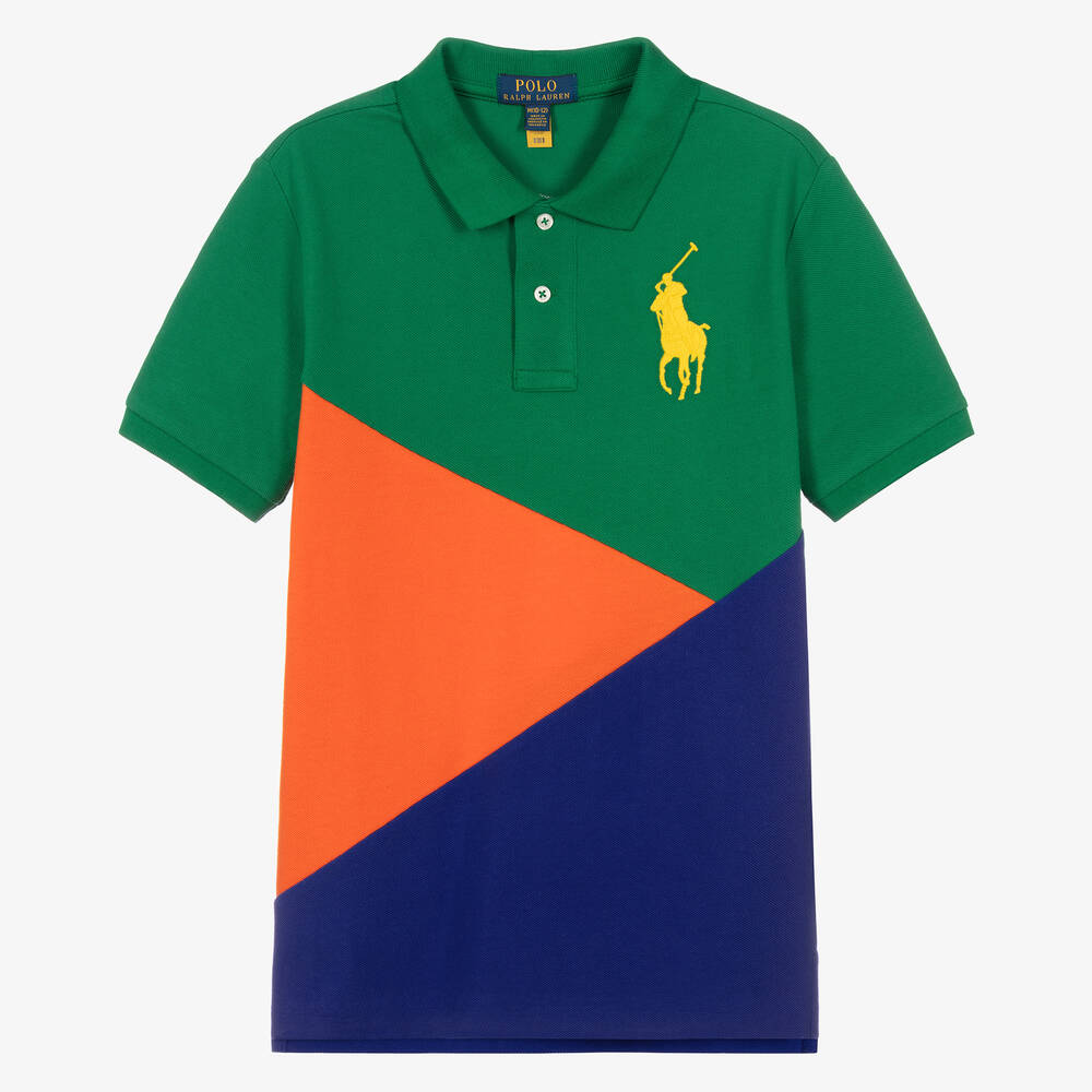 Ralph Lauren - Polo vert en coton ado garçon | Childrensalon