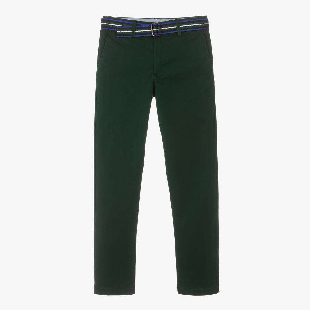 Polo Ralph Lauren - Teen Boys Green Cotton Trousers | Childrensalon
