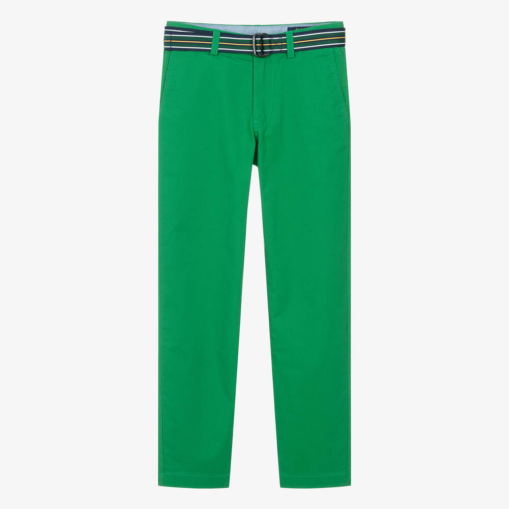 Ralph Lauren-Teen Boys Green Cotton Twill Chinos | Childrensalon Outlet