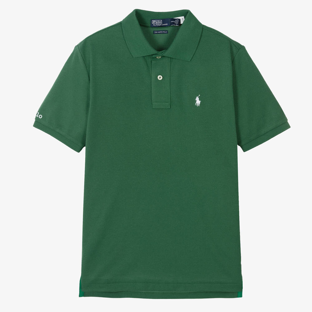 Polo Ralph Lauren - توب بولو تينز ولادي بيكيه لون أخضر | Childrensalon