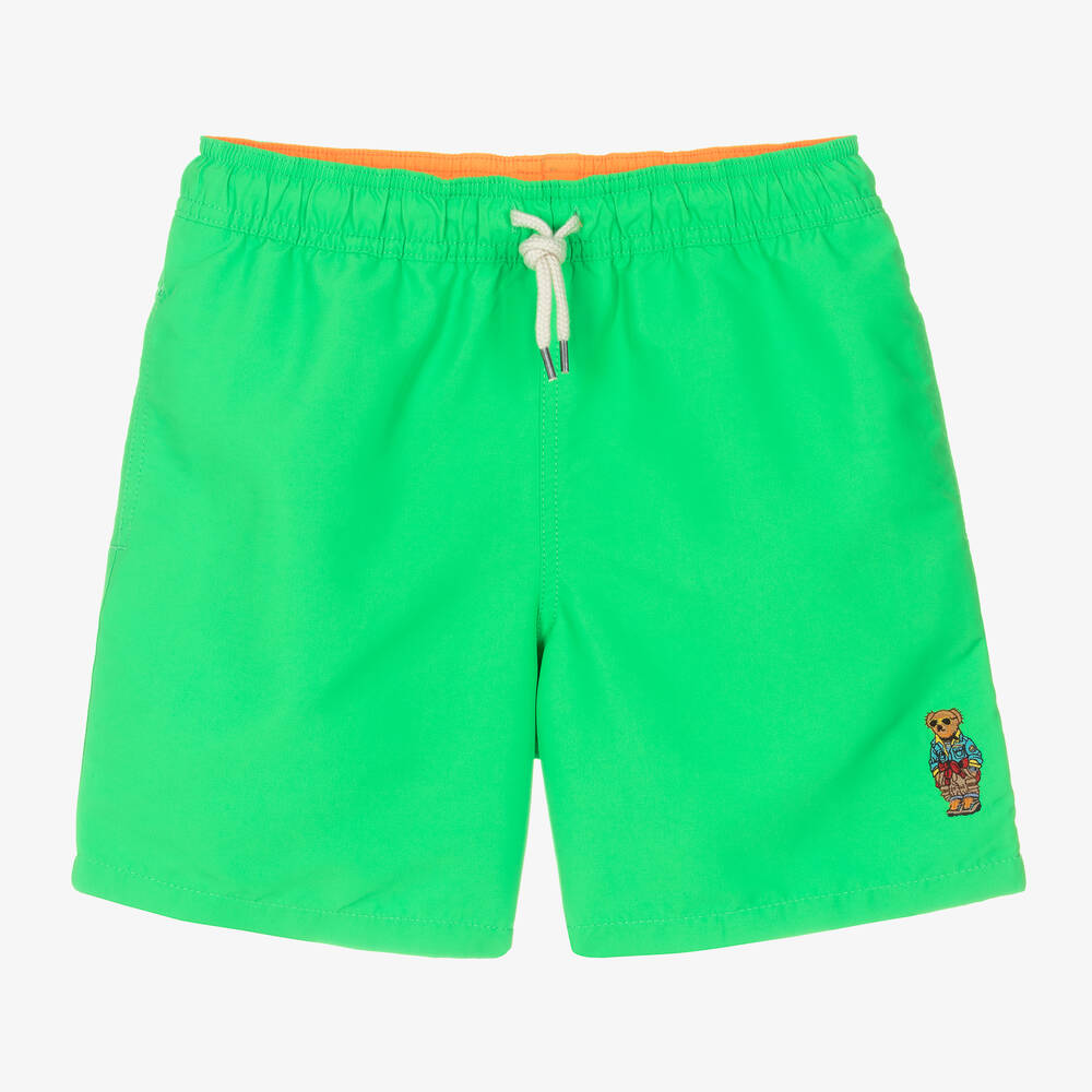 Polo Ralph Lauren - Teen Boys Green Polo Bear Swim Shorts | Childrensalon