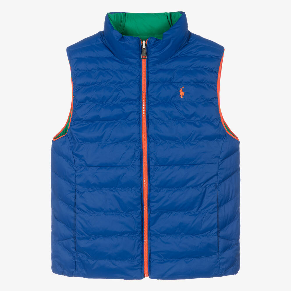Ralph Lauren-Teen Boys Green Reversible Puffer Gilet | Childrensalon Outlet