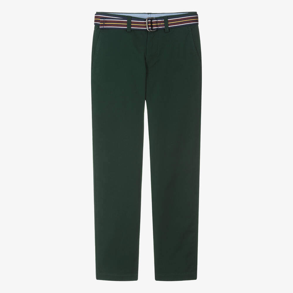Ralph Lauren - Teen Boys Green Skinny Fit Chino Trousers | Childrensalon
