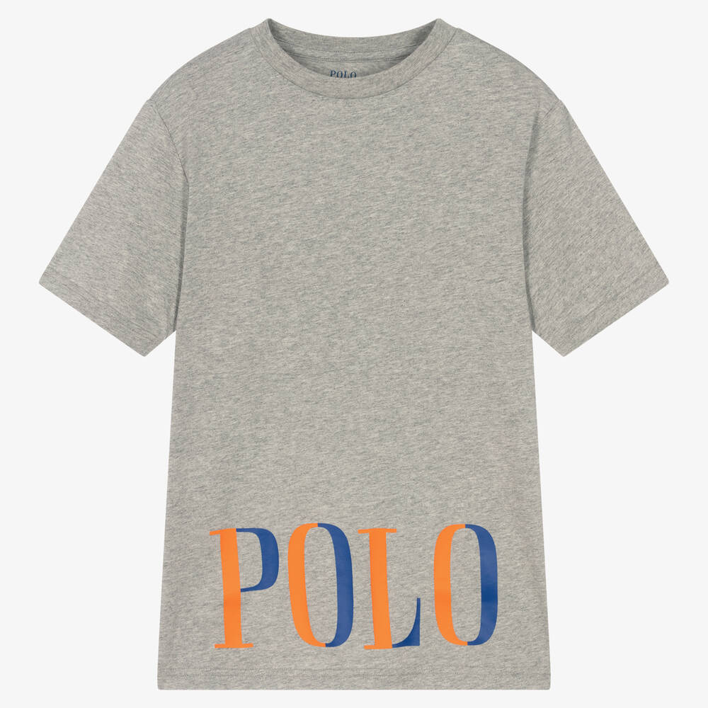 Polo Ralph Lauren Teen Boys Grey Cotton Logo T Shirt Childrensalon Outlet