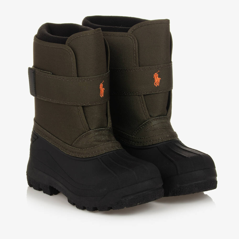 Ralph Lauren - Teen Boys Khaki Green Snow Boots | Childrensalon